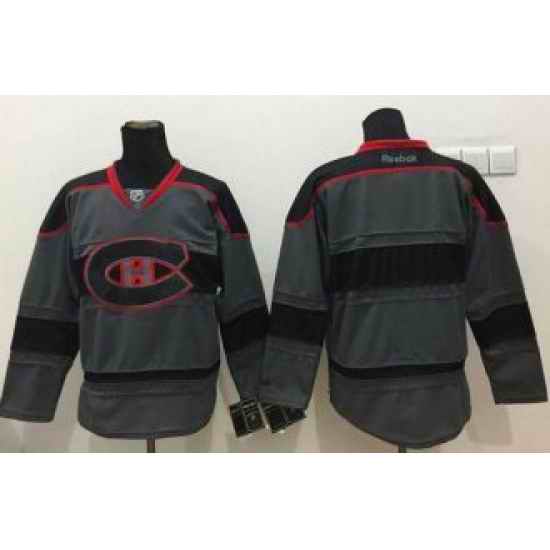 Montreal Canadiens Blank Charcoal Cross Check Fashion Stitched NHL Jersey